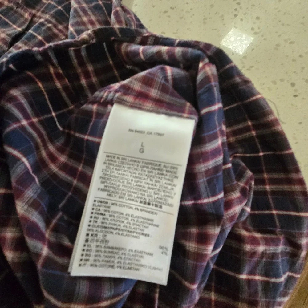 Banana Republic Shirt Mens Slim Fit Western Plaid Pearl Snap Button Down